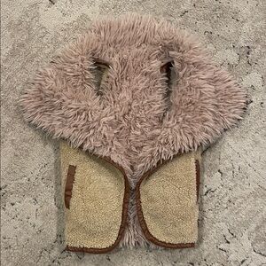 Cozy Kids' Faux Fur Vest - Cream and Brown